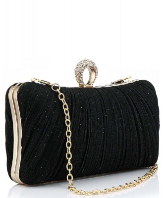 Evening Women Glitter Clutch Purse 9060 BLACK